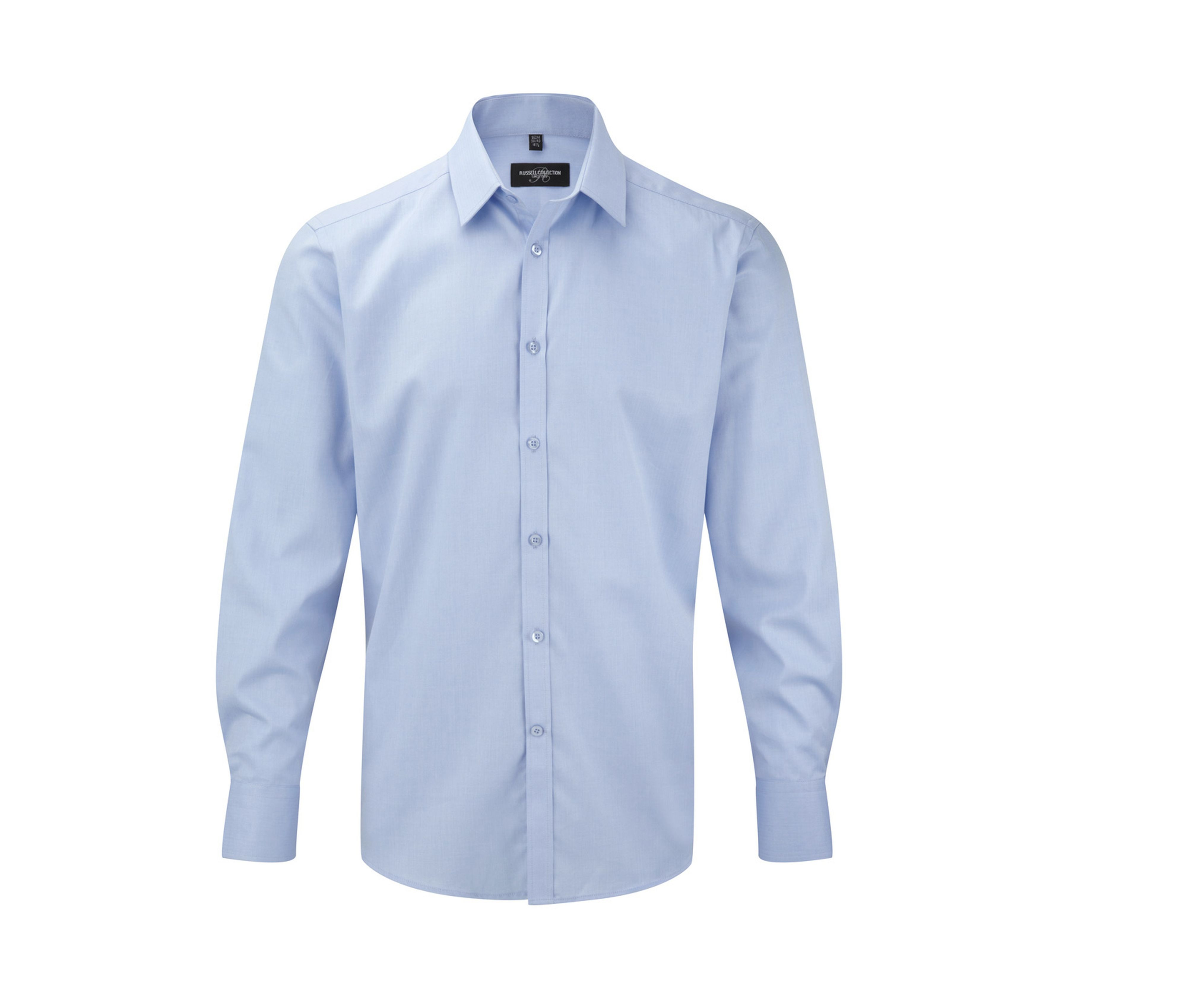 MEN'S LONG SLEEVE TAILORED HERRINGBONE SHIRT